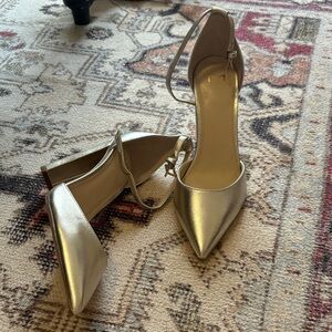 Marc Fisher Metallic Gold Pointed Toe Heels